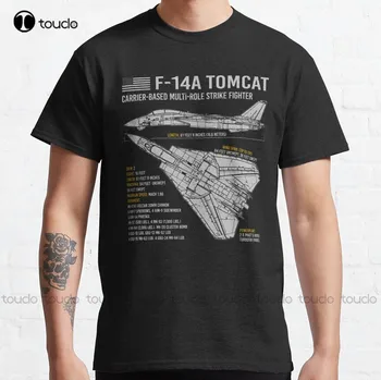 Самолет F-14 Tomcat, чертеж самолета ВВС США F14, классическая футболка, футболки унисекс для взрослых, модная летняя футболка 