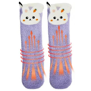 Самонагревающиеся носки для женщин, морозостойкие носки с подогревом для сна с 3 режимами контроля температуры, зимние носки с подогревом для женщин