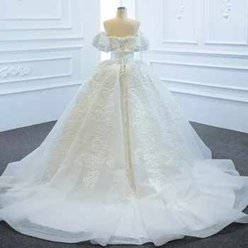 Свадебные платья принцессы для женщин, Органза, Империя, свадебные платья с открытыми плечами, вышивка RSM67162, Vestido De Noiva Изображение 2