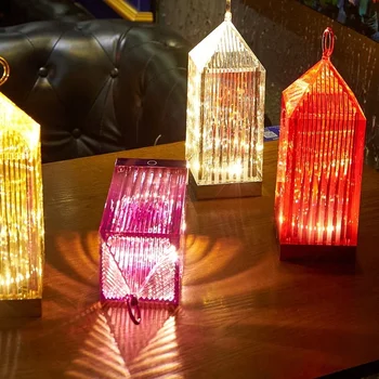Светодиодная настольная лампа Pagoda Crystal Kartel Design с USB-аккумулятором, ресторан, Офис, Спальня, Украшение дома, Прикроватный ночник