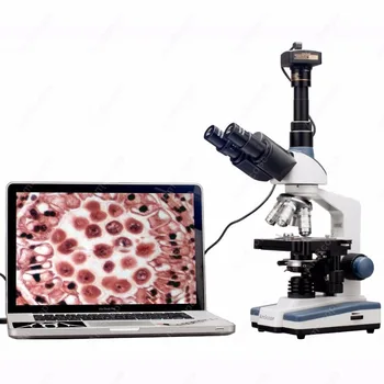 Светодиодный Составной Микроскоп-AmScope Поставляет 2000X Светодиодный Лабораторный Тринокулярный Составной Микроскоп с 3D Механической Сценой + 5-Мегапиксельная камера
