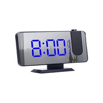 Светодиодный цифровой умный будильник с проекцией времени на 180 ° с функцией повтора пробуждения Настольные декоративные часы белого цвета Изображение 2