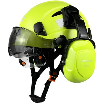 Светоотражающий защитный шлем с козырьком, наушники для инженера С наушником, рабочая кепка для защиты слуха, каска из ABS