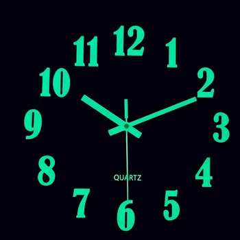 Светящиеся настенные часы, 12-дюймовые деревянные бесшумные, не тикающие кухонные настенные часы с ночниками для внутренней / наружной гостиной Изображение 2