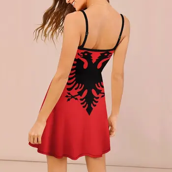 Сексуальная женская одежда, платье с ремешками, флаг Албании, женское платье-слинг, забавные коктейли, Забавная новинка Изображение 2
