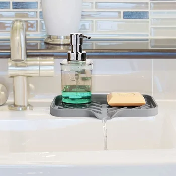 Силиконовый кухонный мыльница, подставка для губки для слива поддона для раковины, Лоток для хранения в раковине, используется для скруббера для дозатора мыла для губки