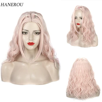 Синтетический Длинный Розовый Парик Волна Воды Пушистые Вьющиеся Накладные Волосы С Челкой Для Женщин Повседневная Вечеринка Лолита Косплей Хэллоуин Парики