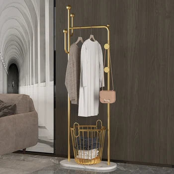 Скандинавский минимализм, современная металлическая вешалка для одежды, напольная вешалка для хранения шарфов, вешалка для одежды на дереве, мебель для спальни, прихожая Perchero Изображение 2