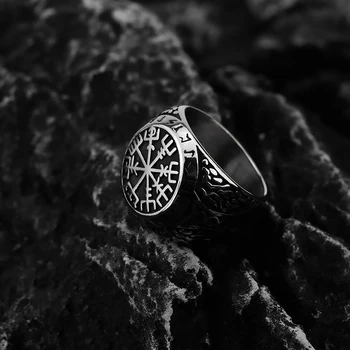 Скандинавское винтажное славянское мужское кольцо, викинги, Руна Одина, тотем, модное кольцо из титановой стали