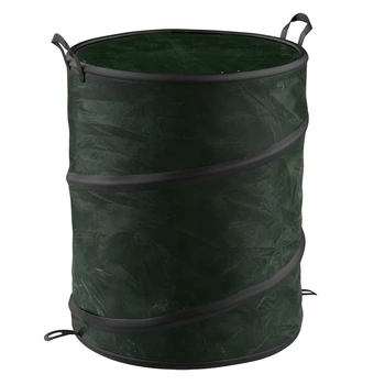 Складное мусорное ведро-33-галлонное Мусорное ведро для мусора С крышкой на молнии От, идеально подходит для переработки в кемпинге и более долговечно (Зеленое)