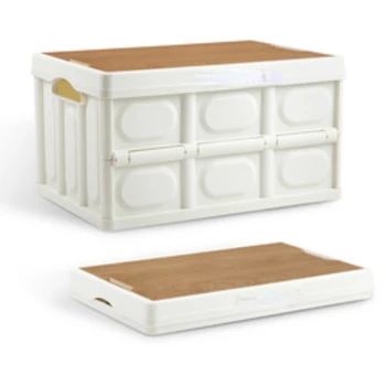 Складной ящик для дома, автомобиля, кемпинга на открытом воздухе с логотипом, пластиковые ящики для хранения, складной ящик для хранения из дерева
