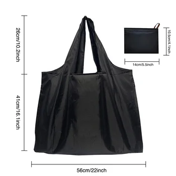 Складные сумки многоразового использования, сумка для покупок, сумка через плечо, дорожная моющаяся сумка-тоут, удобная модная сумка большой емкости Изображение 2