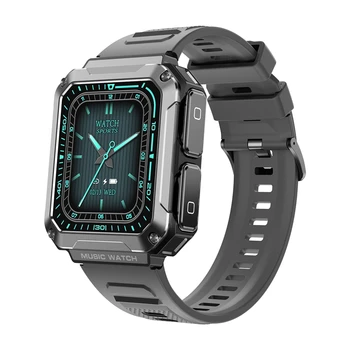 Смарт-часы T93 с музыкальными наушниками TWS с экраном 1.96 HD, наушники для местной музыки, Спортивные мужские умные часы