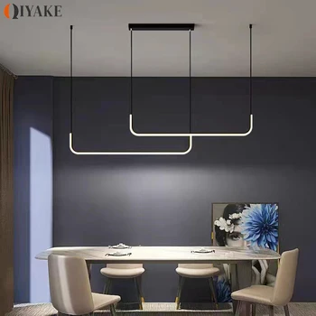 Современная светодиодная потолочная люстра с регулируемой яркостью для столовой кухни, минималистичные подвесные светильники для домашнего освещения и декора.