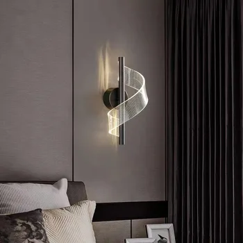 Современный минималистичный светодиодный настенный светильник Home Indoor Decor Настенное бра для гостиной, прикроватной тумбочки в спальне, подсветка заднего фонаря Изображение 2