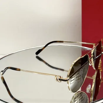 Солнцезащитные очки в стиле ретро 2024 для женщин и мужчин, модные и роскошные солнцезащитные очки, металлические солнцезащитные очки для вождения, защитные очки для улицы Изображение 2
