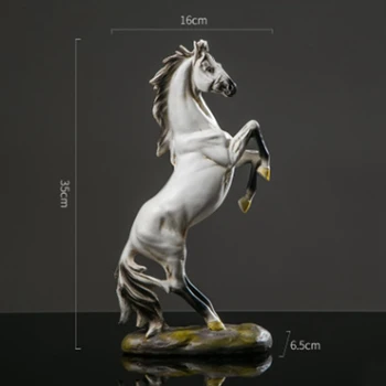 Статуя скачущей лошади для домашнего декора Современная статуэтка лошади Скульптура Украшение офиса ремесла Изображение 2