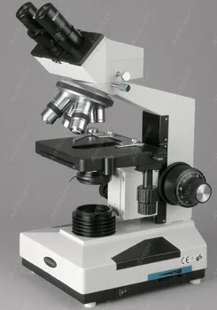 Стереоскопический составной микроскоп-AmScope Поставляет 40X-2000X ветеринарный клинический стереоскопический составной микроскоп Изображение 2