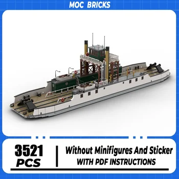 Строительные блоки Moc, большие модели железнодорожных паромов, транспортных судов, Технические кирпичи, сборка своими руками, Военные корабли, Игрушки, подарки