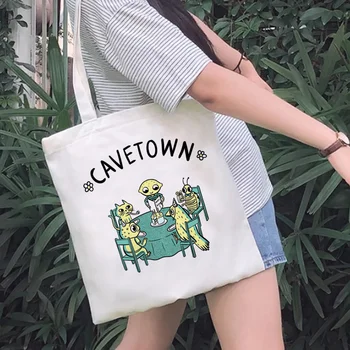 сумка для покупок cavetown, джутовая сумка-тоут, многоразовая сумка bolso, сумка sac cabas, джутовый саколас