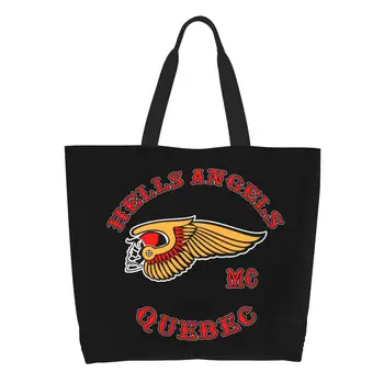 Сумки для покупок с логотипом Hells Angels, женские моющиеся сумки для покупок большой емкости, сумки для покупок в мотоклубе
