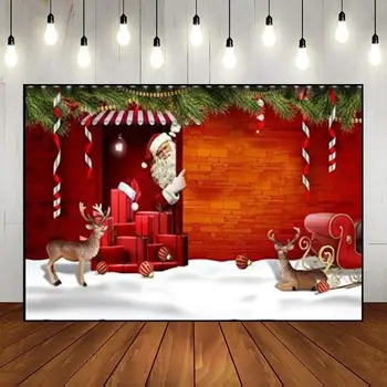 Счастливого Рождества, Сани на Открытом воздухе, Фоновые огни для фото, Детский Душ, Новогодний Пользовательский Фон для Дня Рождения, Сказки с оленями, Санта-Клаус