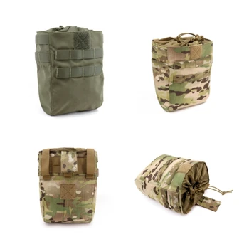 Тактический складной мешок для утилизации, сумка для ремня, сумка для аксессуаров, система MOLLE, Камуфляжная нейлоновая сумка для разных вещей большой емкости