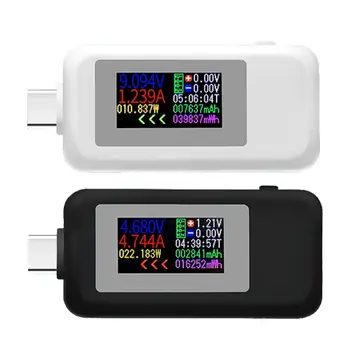 Текущий Монитор Измеритель Мощности KWS-1902C Type-C USB Тестер 0-5A 4-30V Цветной Дисплей для Мобильного Компьютера Прямая поставка