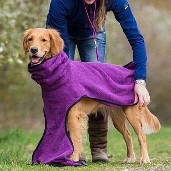 Теплая флисовая одежда для домашних животных, бархатная морозостойкая куртка, жилет, осенне-зимнее пальто для универсальной одежды для щенков больших средних маленьких собак Изображение 2