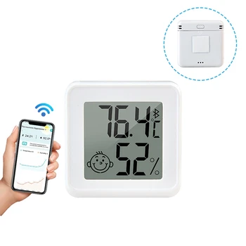 Термометр, совместимый с Bluetooth, ЖК-цифровой датчик температуры, измеритель влажности, гигрометр для помещений Изображение 2
