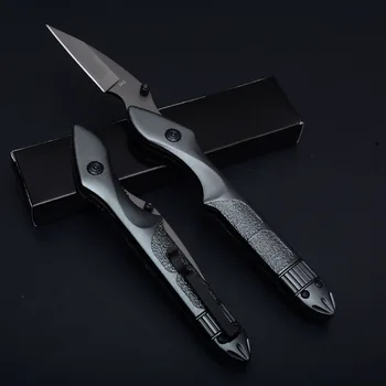 Титановый карманный складной нож с ручкой, тактические охотничьи боевые ножи для выживания EDC, Многофункциональный военный нож с алюминиевой ручкой Изображение 2