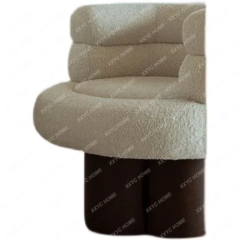 Ткань из овечьей шерсти, подходящая по цвету к одноместному дивану-креслу, простой современный одноместный диван
