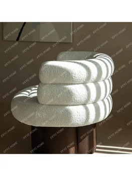 Ткань из овечьей шерсти, подходящая по цвету к одноместному дивану-креслу, простой современный одноместный диван Изображение 2