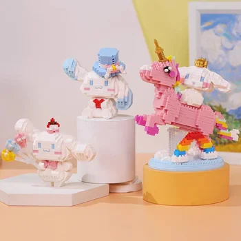 Торт в виде короны Gejia, официальная шляпа, Собака, Рыцарь, Радужный Единорог, воздушный шар в виде сердца, домашнее животное, Мини-алмазные блоки, кирпичи, Строительная игрушка без коробки Изображение 2