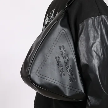 Треугольная сумка, Сумки для мужчин, бесплатная доставка, роскошные женские сумки через плечо из искусственной кожи, мужской кожаный рюкзак, дизайнерский слинг Изображение 2