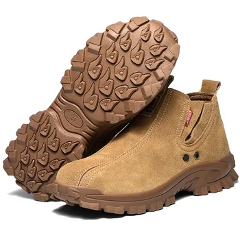Уличные рабочие ботинки, безопасная обувь со стальным носком, мужская огнестойкая обувь для сварки цветов, Противоударная и проколотая защитная обувь Изображение 2
