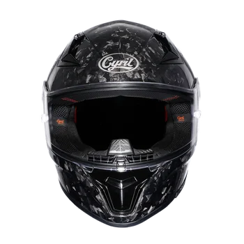 Унисекс Легкий Углепластиковый Кевларовый Полнолицевой Мотоциклетный Уличный Велосипедный шлем Гоночный Шлем DOT, одобренный ЕЭК, CYRIL Casque Moto Изображение 2