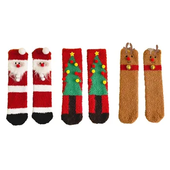 Утепленные теплые Рождественские хлопчатобумажные носки с рисунком аниме 