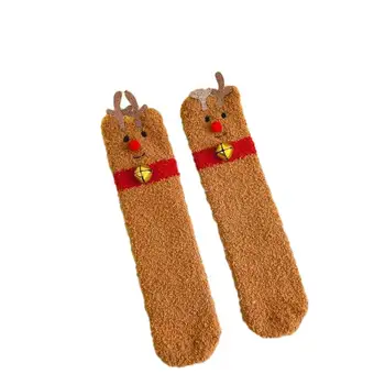 Утепленные теплые Рождественские хлопчатобумажные носки с рисунком аниме 