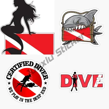 Флаг для Подводного Плавания с Виниловой Наклейкой Diver, Всепогодная Персональная Стена Гоночного Автомобиля runk, Наклейка для Ноутбука, Наклейка для Windows