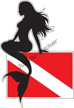 Флаг для Подводного Плавания с Виниловой Наклейкой Diver, Всепогодная Персональная Стена Гоночного Автомобиля runk, Наклейка для Ноутбука, Наклейка для Windows Изображение 2