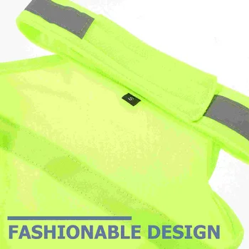 Флуоресцентный жилет для собак, светоотражающая одежда для собак, защитные жилеты, платья, куртка для щенков из полиэстера. Изображение 2