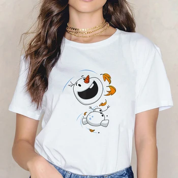 Футболка Olaf in the Wind, Женская футболка с аниме Harajuku, Летняя футболка Kawaii Disney Frozen 2, Эстетическая Женская одежда Унисекс