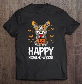Футболка для любителей собак с Вельш-корги Happy Howl O Ween на Хэллоуин S-4XL