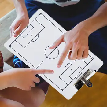 Футбольная тренерская доска, тренировочная доска, портативный маркер для стирания, двусторонний футбольный планшет для составления стратегии соревнований Изображение 2