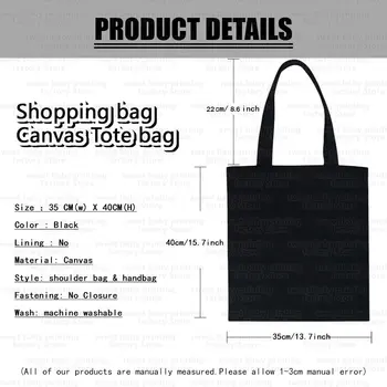 Холщовая сумка с черной печатью из 26 букв, пляжная сумка, складная хозяйственная сумка, боковая сумка для дам, супермаркет, мода 2023 года Изображение 2