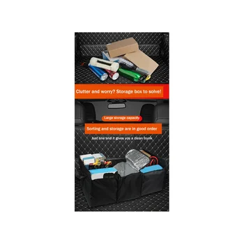 Хранение В Багажнике Автомобиля Многофункциональный Складной Сетчатый Изоляционный Ящик Для Хранения Вещей Коробка Для Укладки И Уборки Синий