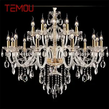 Хрустальная люстра TEMOU Лампа в европейском стиле Подвесная светодиодная свеча Подвесной светильник Декоративные светильники для дома, гостиной