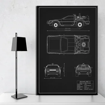 Художественный Декор Сверхмощный Автомобиль Патентный Чертеж Mustang M3 GTR Настенное Искусство Холст Живопись Шелковый Плакат Украшение Дома Изображение 2