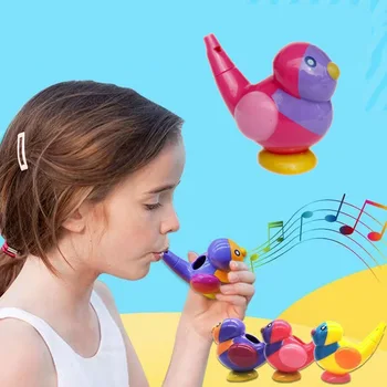Цветной Рисунок Водяной Птицы Свисток Для Купания Музыкальная Игрушка для Детей Раннего Обучения Обучающая Детская Подарочная Игрушка Музыкальный Инструмент